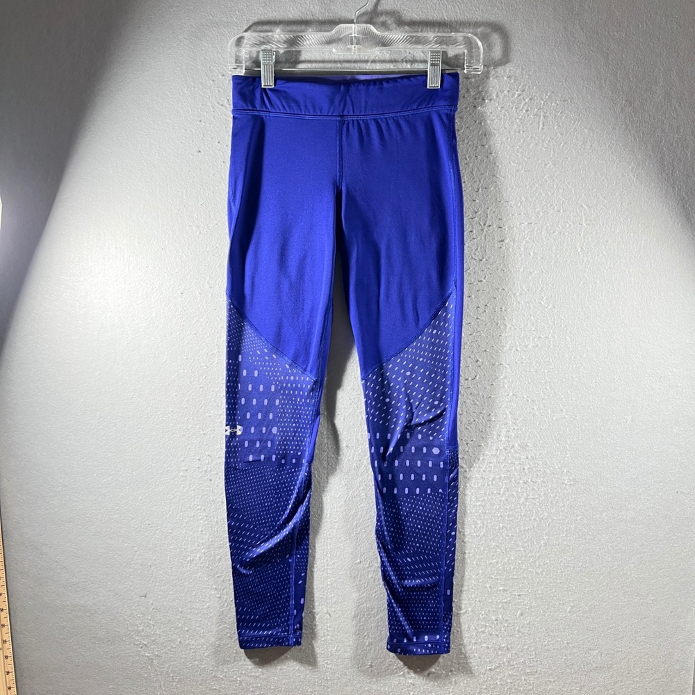 963 | Under Armour ColdGear Thermal Compression Patterned Leggings Blue Womens S